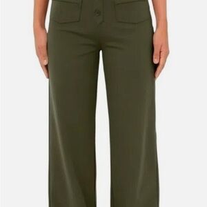 HALARA High Waisted Pockets Straight Leg Casual Pants lone pine green olive XL